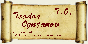 Teodor Ognjanov vizit kartica